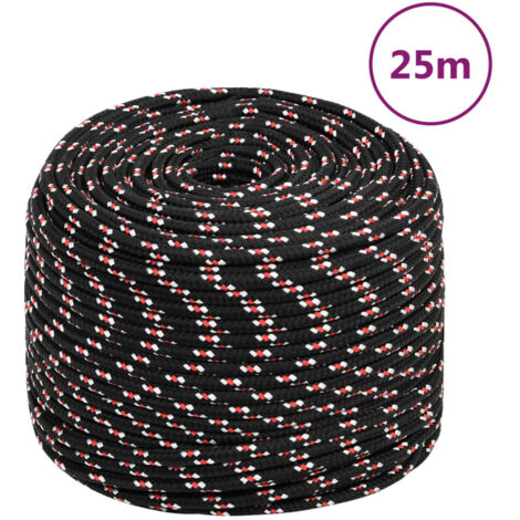 Corde de bateau,Cordage,Ligne de remorquage pour Kayak et Canoë Noir 6 mm 25 m Polypropylène RIJMHX51460303 MaisonChic