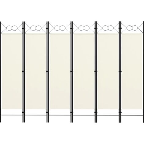 Paravent，Cloison de séparation, Pièce Protéger Privée，Brise Vue 6 panneaux Blanc crème 240x180 cm FNBD19050 (1/5)
