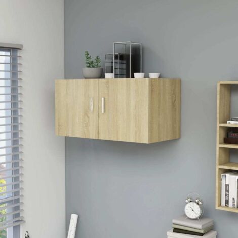 Armoire murale Armoire de rangement Armoire suspendue Chêne sonoma 80x39x40 cm Aggloméré RTJEX263604 (1/5)