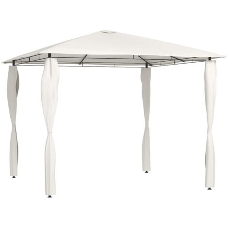 Tonnelle de jardin, Pergola, Belvédère avec revêtement de poteaux 3x3x2,6 m Crème 160 g/m² XZZ63699 (1/4)