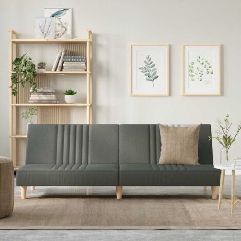 Canapé-lit Canapé convertible Chaise Longue au Sol pour Chambre Salon Bureau gris foncé tissu XZZ9116 (1/5)