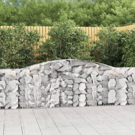 9 pcs Paniers à gabions Clôture de jardin Mur en Gabion Cage à Pierres de Jardin décoratif arqués 400x30x100/120 cm Fer galvanisé DBEB8834264 (1/5)