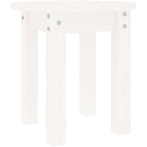 Table basse de salon  Bout de canapé  Tables d'appoint pour chambre Blanc Ø 35x35 cm Bois massif de pin XTT881 BonneVie (1/5)