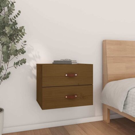 Table de chevet murale,Table de chevet suspendu,Table d'appoint Marron miel 50x36x40 cm JDOT900 (1/5)