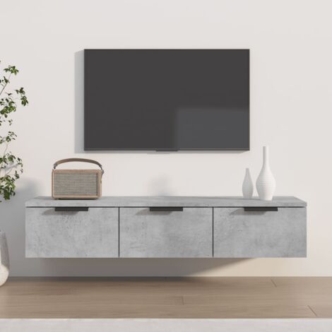 Armoire murale, Meuble Haut, Armoire Etagère de rangement Gris béton 102x30x20 cm Bois d'ingénierie HYB65435 (1/5)