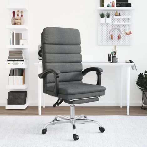 Chaise de bureau,Fauteuil de massage inclinable de bureau,Fauteuil Relax,Chaise Massage Gris foncé Tissu FNNF170958 (1/5)