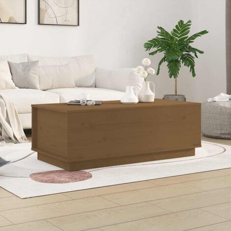 Table basse, Table de Salon, Table d'appoint, Design Moderne Marron miel 100x50x35 cm Bois massif de pin XZZ38917991 (1/5)