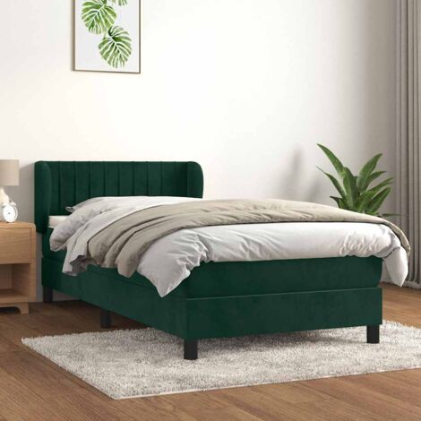 Lit Adulte - Lit à sommier tapissier avec matelas- Lit simple - Meuble de Chambre à Coucher - Gris foncé 80x200 cm Tissu DNXGW8061971 CNIS8061971 (1/5)