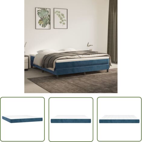 The Living Store Matelas de lit à ressorts ensachés Bleu foncé 160x200x20 cm - Matelas À Ressorts Ensachés - Matelas Double - Matelas Moelleux - Matelas Soutien Lombaire - Literie (1/5)