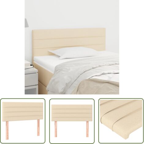 The Living Store Tête de lit Crème 80x5x78/88 cm Tissu - Tête De Lit - Tête De Lit Crème - Tête De Lit Rembourrée - Literie - Meuble De Chambre (1/5)