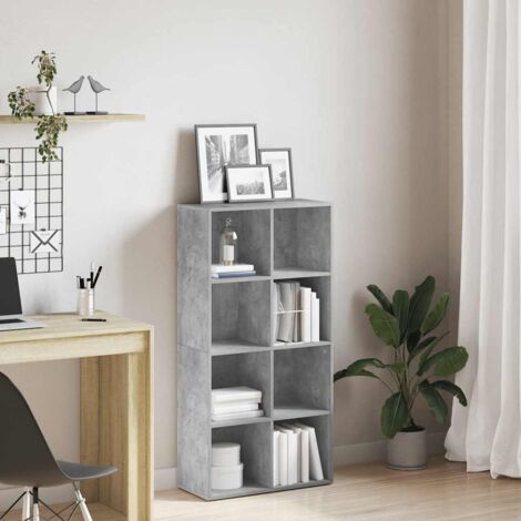 Bibliothèque/Buffet Armoire de livres Étagères de Rangement Gris béton 66 x 30 x 130 cm Aggloméré BZREH5465383 (1/5)
