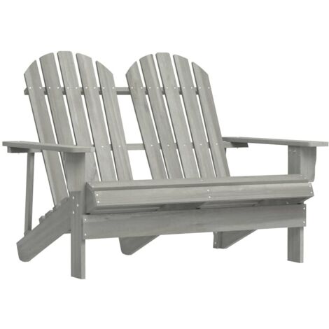 2 places Chaise de jardin Siège de Terrasse Fauteuil de jardin Adirondack Bois de sapin massif Gris DHNET7243208 (1/5)