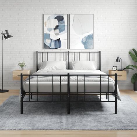 Lot de 2 Tables de chevet murales，Etagère murales, Tables de chevet flottantes chêne sonoma 35x35x20 cm XZZ496129 (1/5)