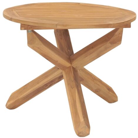 Table de jardin Table de Salle à Manger Table à dîner Table de cuisine Ø90x75 cm Bois de teck massif BZTHBS213986 (1/5)