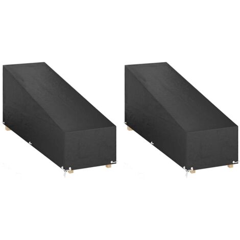 Lot de 2 Housses pour chaise longue,Couverture de Chaise,protège-chaise 12 œillets 200x65x35/60 cm PE DGBDF877851 (1/5)