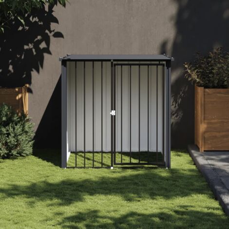 Niche pour chien avec toit，Maison pour Chat，Enclos/Cage pour Chien noir 110x103x109 cm acier galvanisé CNEI952989 (1/5)