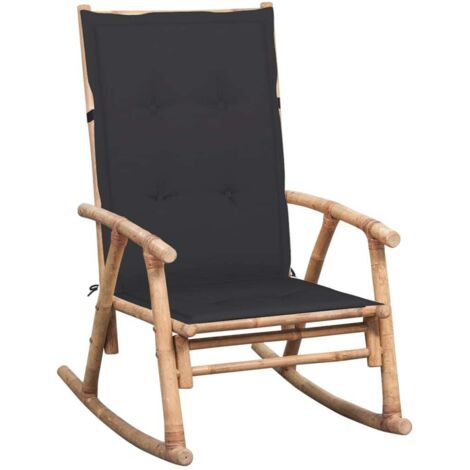 Chaise à bascule avec coussin Rocking chair Fauteuil à bascule Fauteuil de relaxation Bambou BSRHS972630