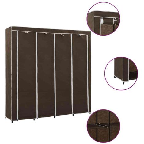 Garde-robe,Armoire de Rangement,Étagères Vêtements avec 4 compartiments Marron 175x45x170 cm VDVM947791 (1/5)