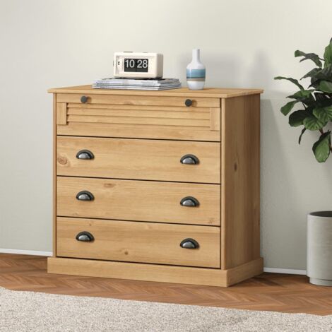 Commode,meuble de rangement,Buffet style industriel VIGO 80x40x76 cm bois massif de pin -BV75727 (1/5)
