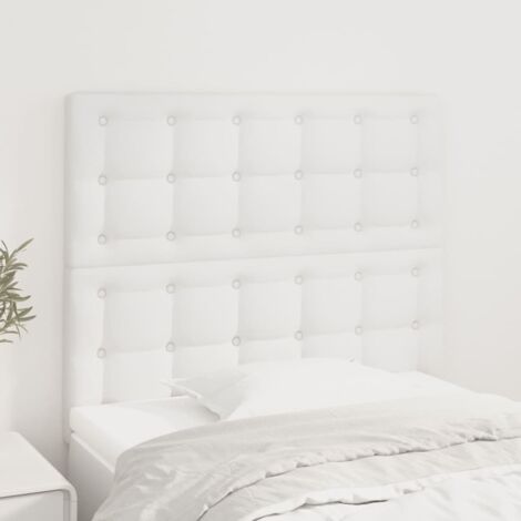 Lot de 2 Têtes de lit,Panneau de lit,Pour Lit adulte Blanc 80x5x78/88 cm Similicuir XJDT271542 (1/5)
