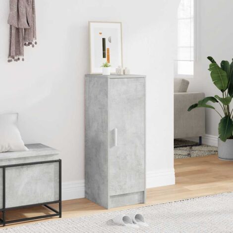 Armoire à chaussures Meuble à chaussures Étagère de rangement Gris béton 32x35x92 cm Aggloméré RTJEX918208 (1/5)