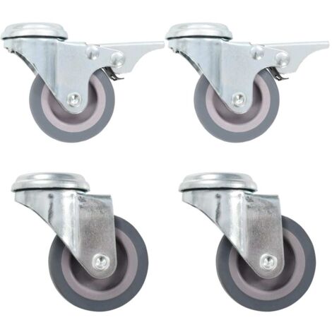 4 pcs Roulettes pivotantes à trou de boulon 50 mm  Roulettes Meuble  Roulettes de Transport BZREH9690480 (1/5)