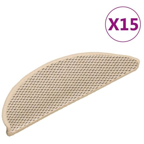 Tapis d'escalier autocollants 15 pcs,Marchettes d'escalier,Protections d'escalier 56x17x3 cm Crème DVNEI159341 (1/5)