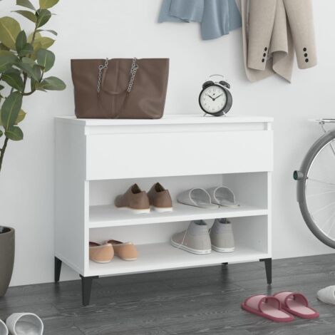 Armoire à chaussures  Meuble à chaussures  Étagère de rangement Blanc 70x36x60 cm Bois d'ingénierie RTJEX773615 (1/5)