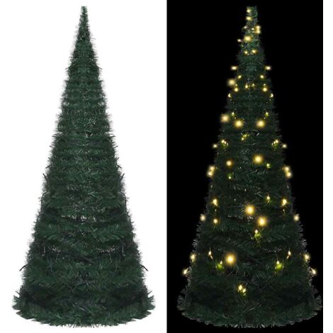 Sapin de Noël artificiel  Arbre de Noël  Décoration de Fête de Noël avec guirlandes et LED Vert 150 cm ETJTE308329 (1/5)
