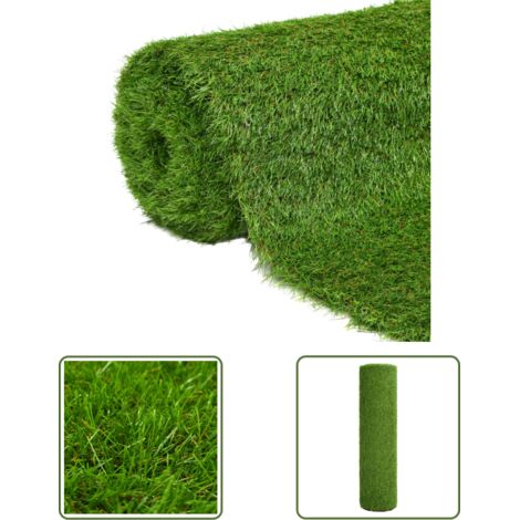 The Living Store Gazon artificiel 1x5 m/30 mm Vert - Gazon Artificiel - Pelouse Synthétique - Gazon Vert - Décoration Extérieur - Décoration Intérieur (1/3)