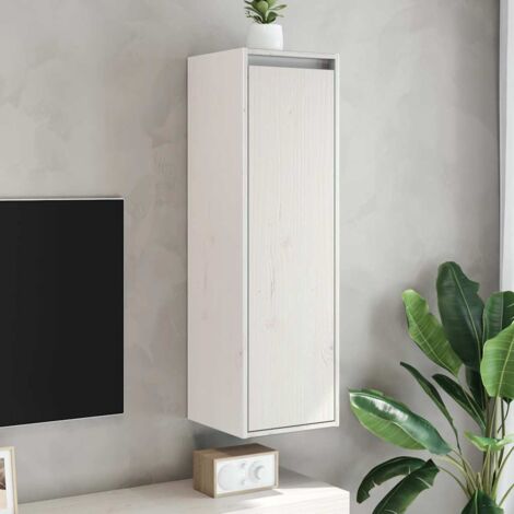 Lot de 2 Armoires murales Armoire de rangement Armoire suspendue Blanc 30x30x100 cm Bois de pin massif RTJEX792425 MaisonChic (1/5)
