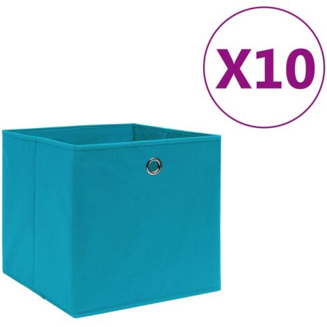 Boîtes de rangement 10 pcs Tissu intissé 28x28x28 cm Bleu azuré - The Living Store (1/5)