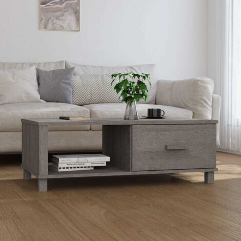 Table basse, Table de Salon, Table d'appoint, Design Moderne HAMAR Gris clair 100x55x35 cm Bois massif de pin XZZ51790753 (1/5)