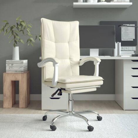 Chaise de Bureau Ergonomique，Fauteuil inclinable de bureau, Chaise Gaming Crème Similicuir FNNF604419 (1/5)
