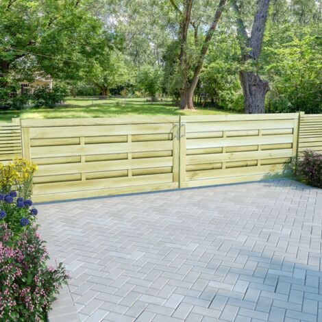 Lot de 2 Portillons，Portail de jardin，Portail de clôture Bois de pin imprégné 150x75 cm Vert CNENE171501 MaisonChic