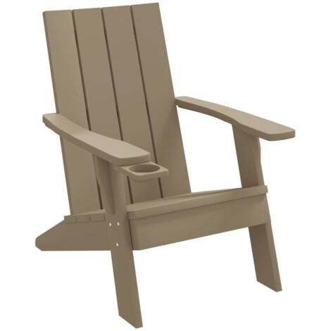 Chaise de jardin Adirondack marron clair 75x88,5x89,5 cm PP (1/5)