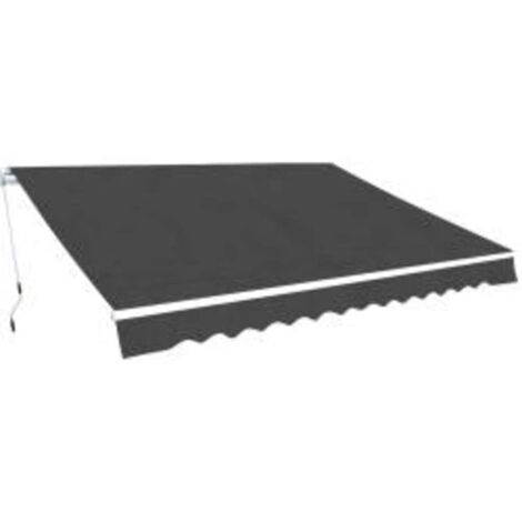 Auvent pliable manuel Store extérieur Marquise Brise-soleil 600 cm Anthracite XRYJX798425 (1/5)