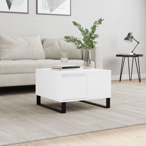 Table basse Table d'appoint Table de Salon blanc 55x55x36,5 cm bois d'ingénierie XRKJ534581 (1/5)