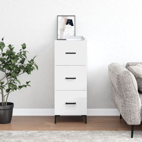 Buffet,Bahut,Meuble de Rangement pour Salon, Salle à Manger, Cuisine Blanc brillant 34,5x34x90 cm Bois d'ingénierie XZZ655557 (1/5)