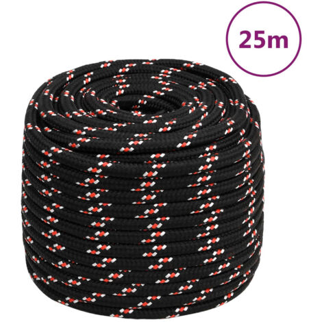 Corde de bateau,Cordage,Ligne de remorquage pour Kayak et Canoë Noir 18 mm 25 m Polypropylène RIJMHX13177491
