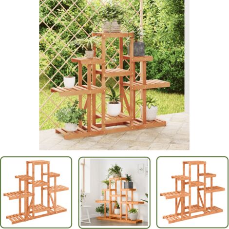 The Living Store Support à fleurs 110x25x96 cm bois massif de sapin - Support Plante - Support Fleur - Rangement Jardin - Meuble Extérieur - Decoration Intérieur (1/5)