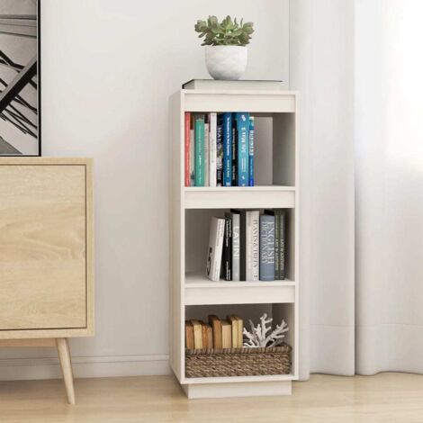 Bibliothèque/Séparateur de pièce  Armoire de livres  Étagères de Rangement Blanc 40x35x103 cm Pin massif BZREH6998682 (1/5)
