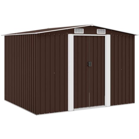 Abri de stockage pour jardin, Remise Cabane pour outils, Stockage Rangement ExtérieurMarron 257x205x178 cm Acier XZZZ414566 (1/5)