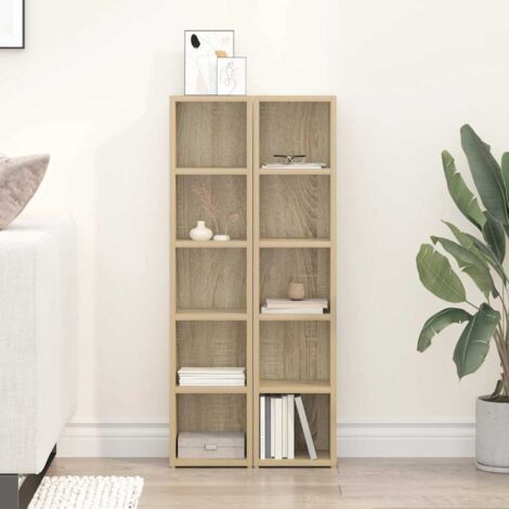 Armoires à CD 2 pcs Meuble de rangement Chêne sonoma 21x16x93,5 cm Aggloméré RTJEX872498 (1/5)