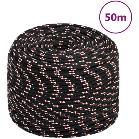 Corde de bateau Noir,Cordage durable et solide 6 mm 50 m Polypropylène -BV91276 (1/5)