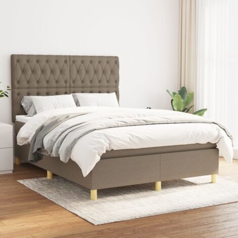 Lit Adulte - Lit à sommier tapissier avec matelas- Lit simple - Meuble de Chambre à Coucher - Gris clair 80x200 cm Tissu DNXGW7280207 CNIS7280207 (1/5)