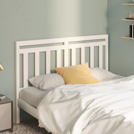 Tête de lit,Panneau de lit,Pour Lit adulte,Design industriel Blanc 156x4x100 cm Bois massif de pin XZZ73362 (1/5)