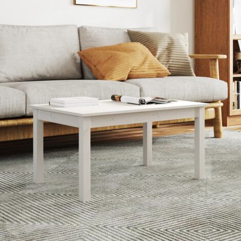 Table basse, Table de Salon, Table d'appoint Blanc 80x50x40 cm Bois massif de pin XZZ56805856 (1/5)