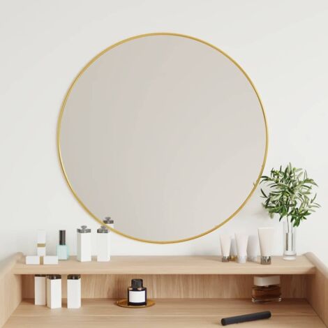 Miroir mural Miroir déco pour Salle de bain,Salon,Chambre Doré Ø 60 cm Rond DZNZN278675 (1/5)