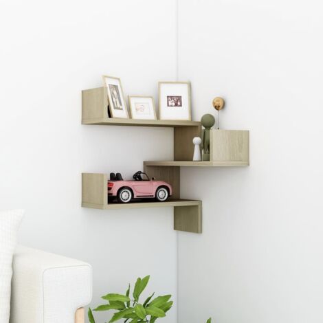 Étagère d'angle murale Étagères Murales Flottantes de Rangement Chêne Sonoma 40x40x50 cm Aggloméré VSGS487895 (1/5)